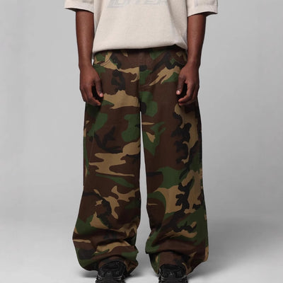 S4C Pocket Multi-Pocket Decorative Camouflage Cool Street Loose Denim Trousers Women's Work Pants