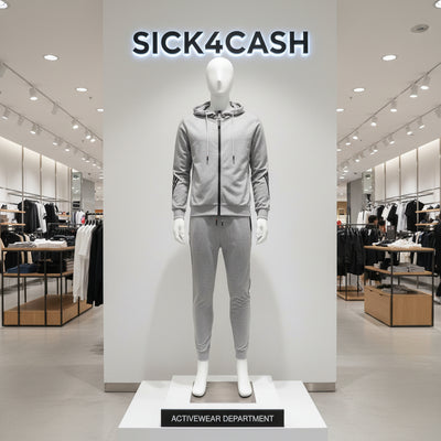 Gray sweatsuit with hoodie zip up