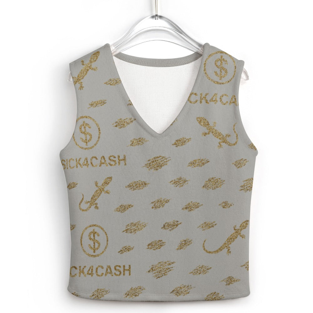 Women's Long Sleeve Button Knit Vest