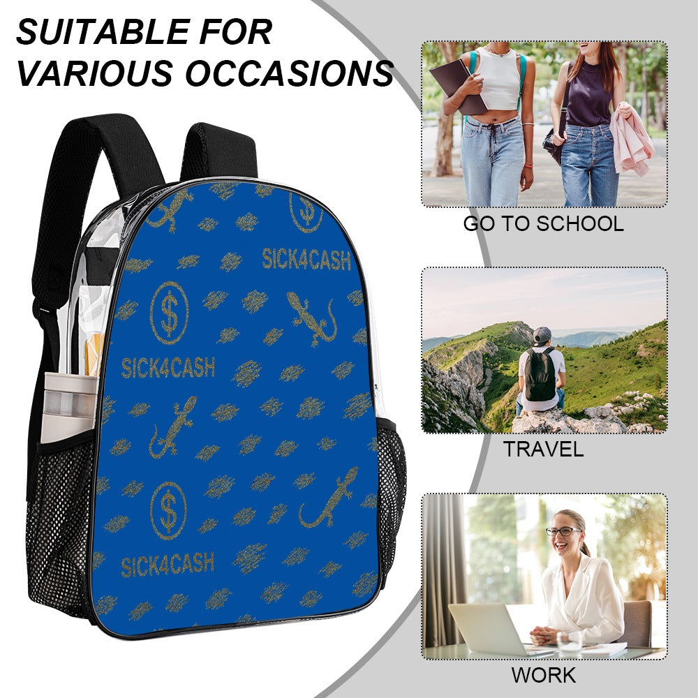 Sick 4 Cash Monogram Transparent Bag 17" — New Drop. No Secrets. All Hustle.