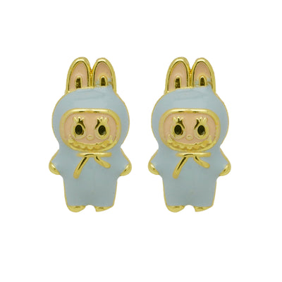Drip oil colored cute cartoon character personality simple and versatile ear studs earrings