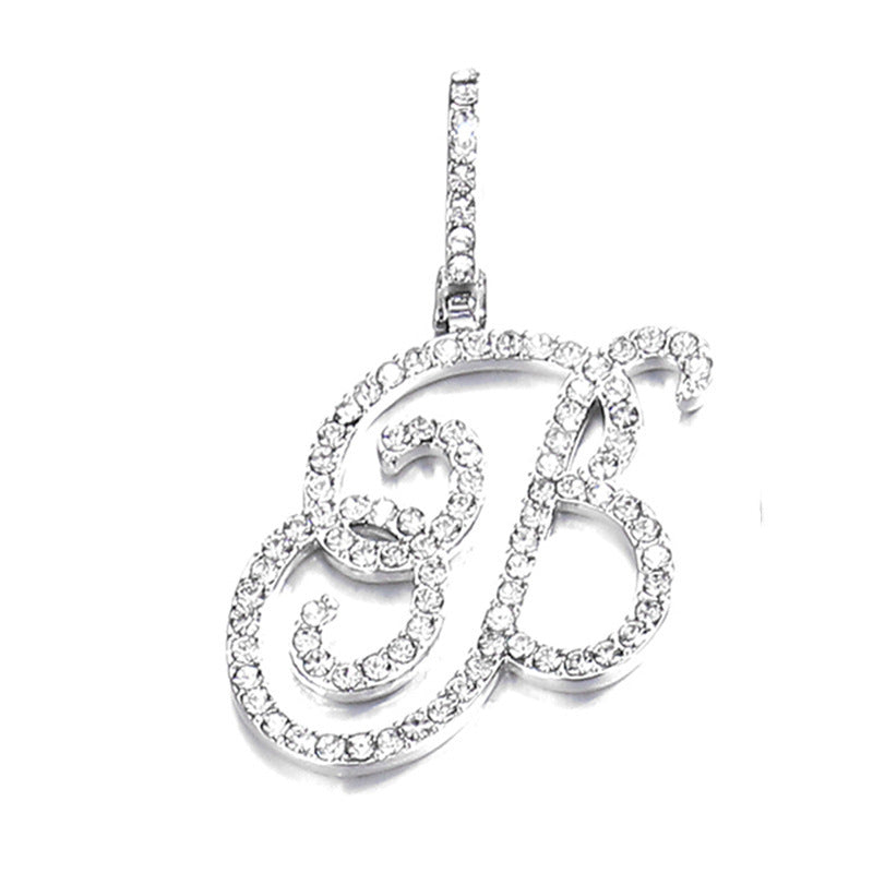 Hip Hop Grass Letter Pendant – Melon Seed Buckle Cuban Chain Accessory