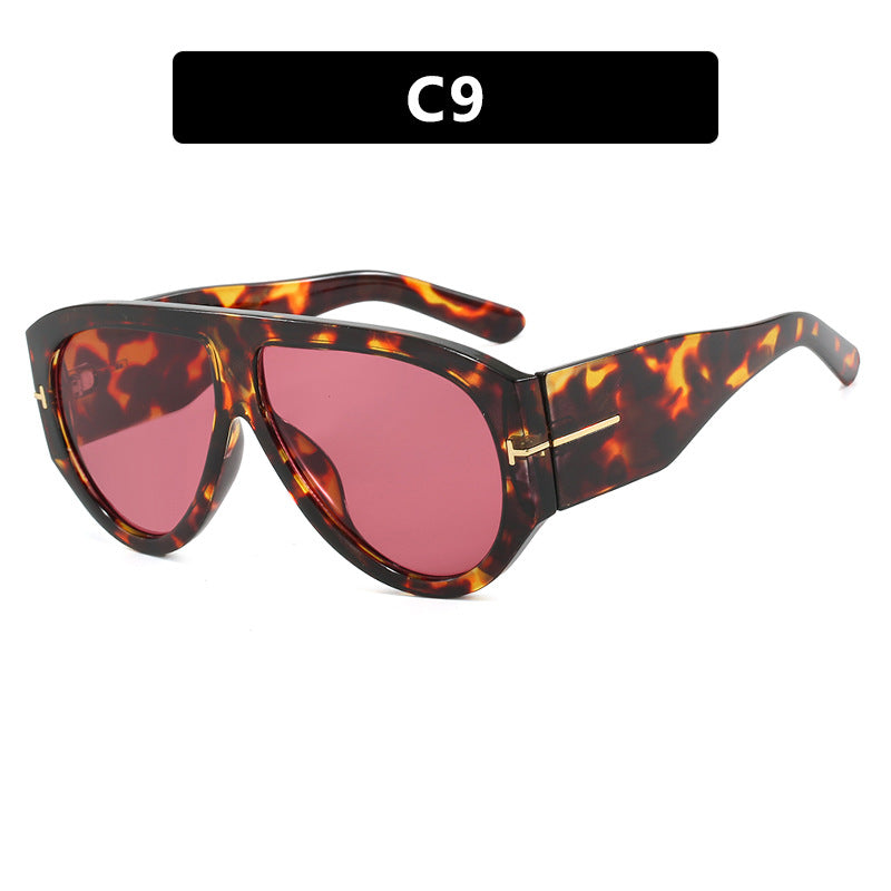 Leopard print u v protection sunglasses women