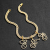 Hip hop accessories grass letter pendant melon seed buckle Cuban chain accessory