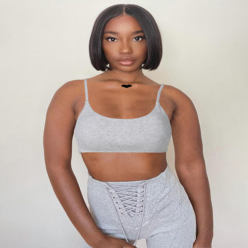 Women's Fitted Crop Top Solid Color Strapless Tube Top