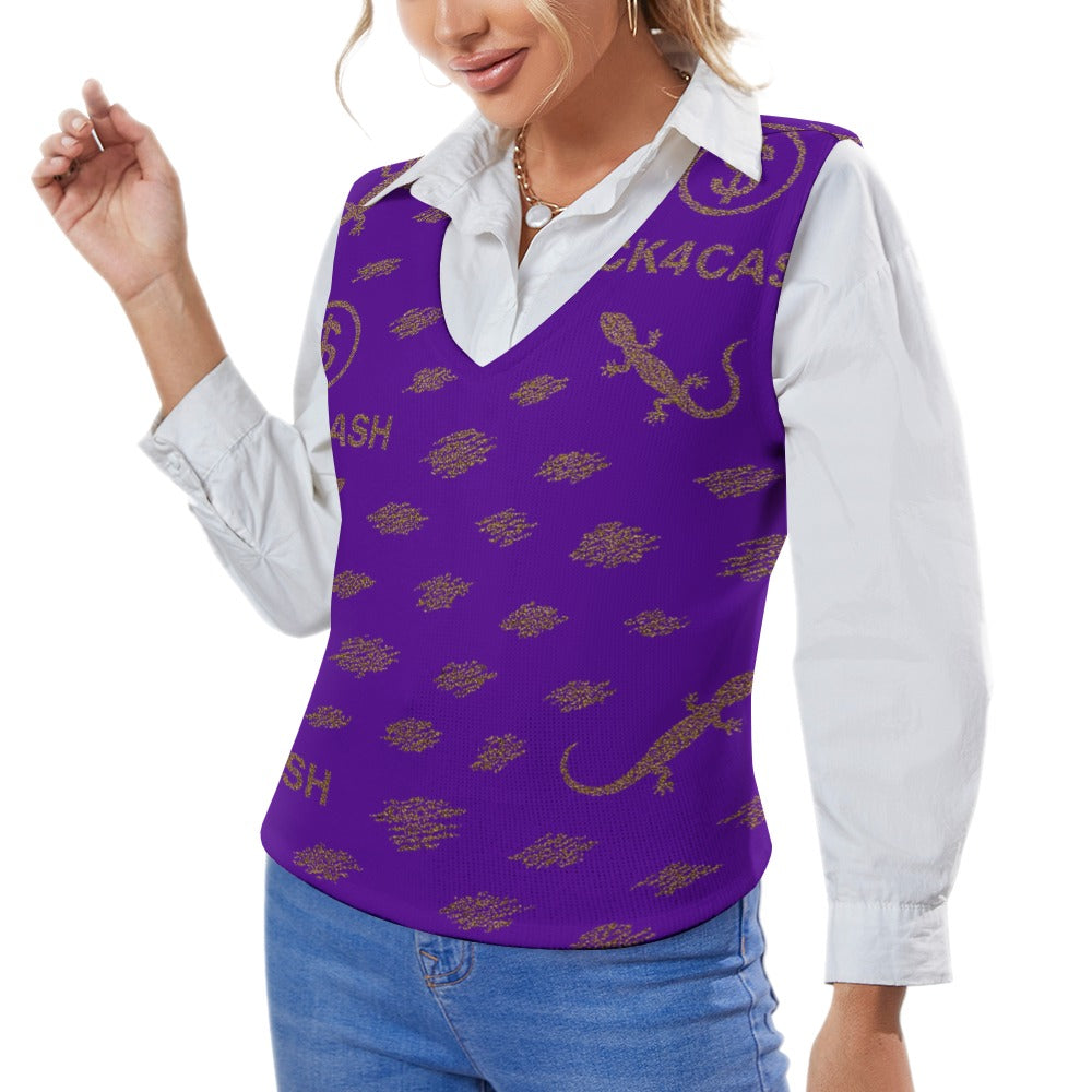Women's Long Sleeve Button Knit Vest