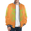 Unsex Striped Trim Bomber Jacket Halloween Collection  CASH FACE Bomber