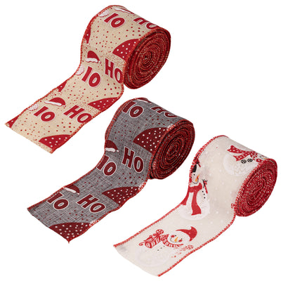 Christmas Ribbon with HOHO Print – Holiday Wrapping & Craft Decor