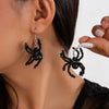 Dark style crystal woven spider necklace Halloween tassel large round bead collarbone chain
