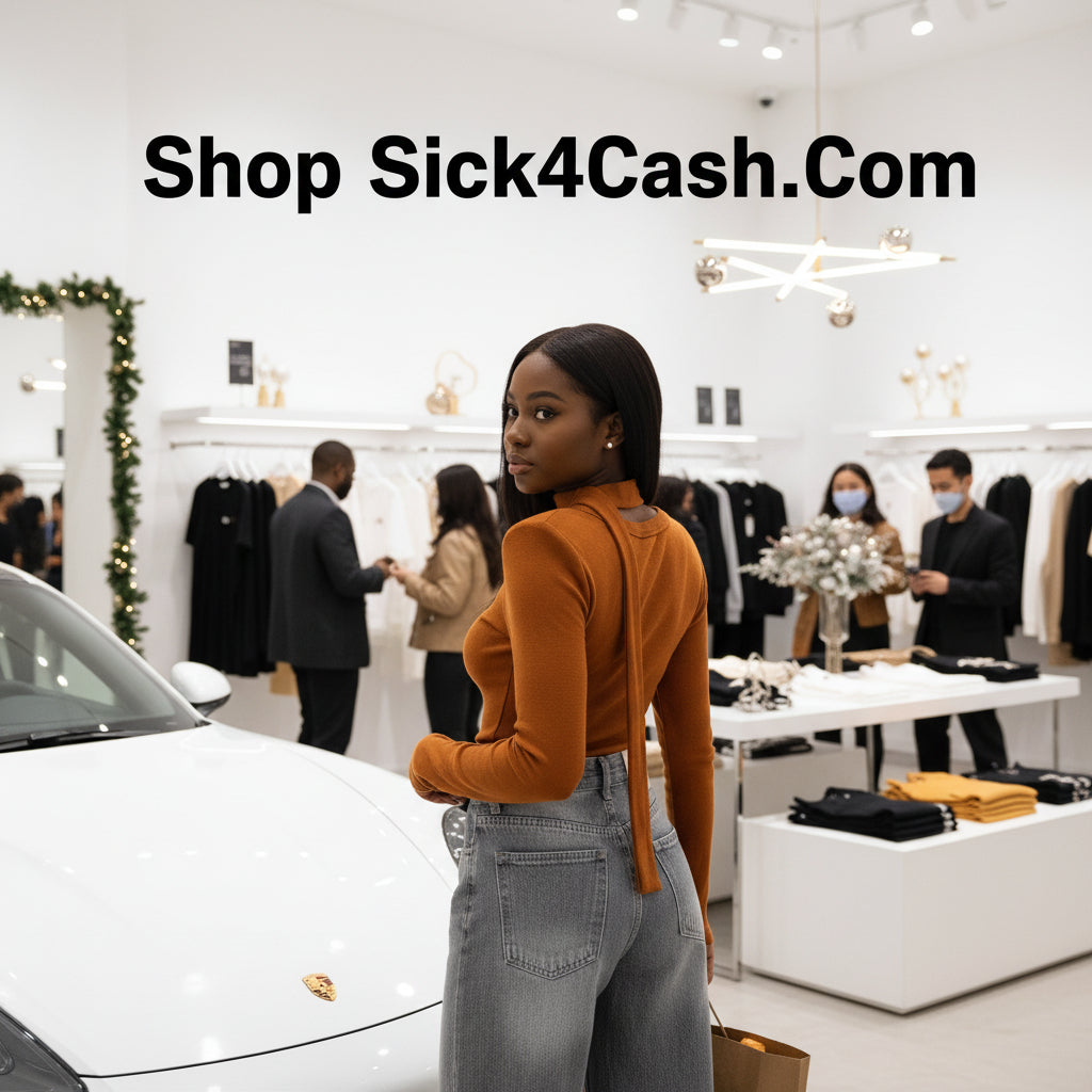 Person wearing a brown long-sleeve top and blue jeans, holding a bag with food, standing next to a white car.