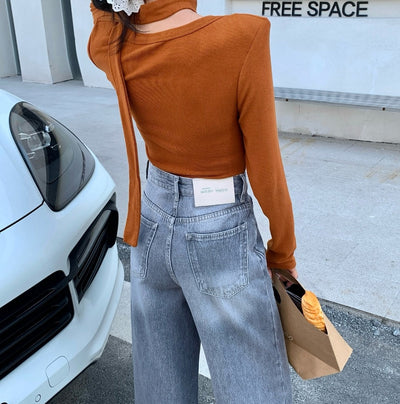 Original Denim Pants Women High-Grade Narrow Loose Slim Straight Long Pants