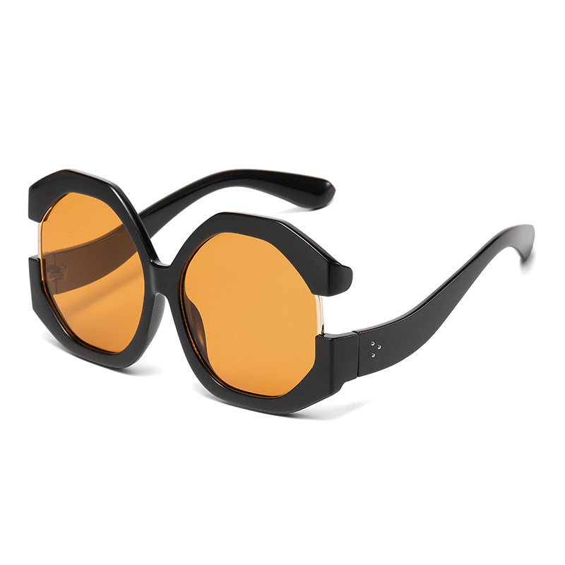 Cat-Eye Colorblock Oversized Sunglasses