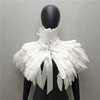 Halloween Gothic Feather Cloak Cock Feather Scarf Cock Feather Fake Collar Makeup Ball Shawl