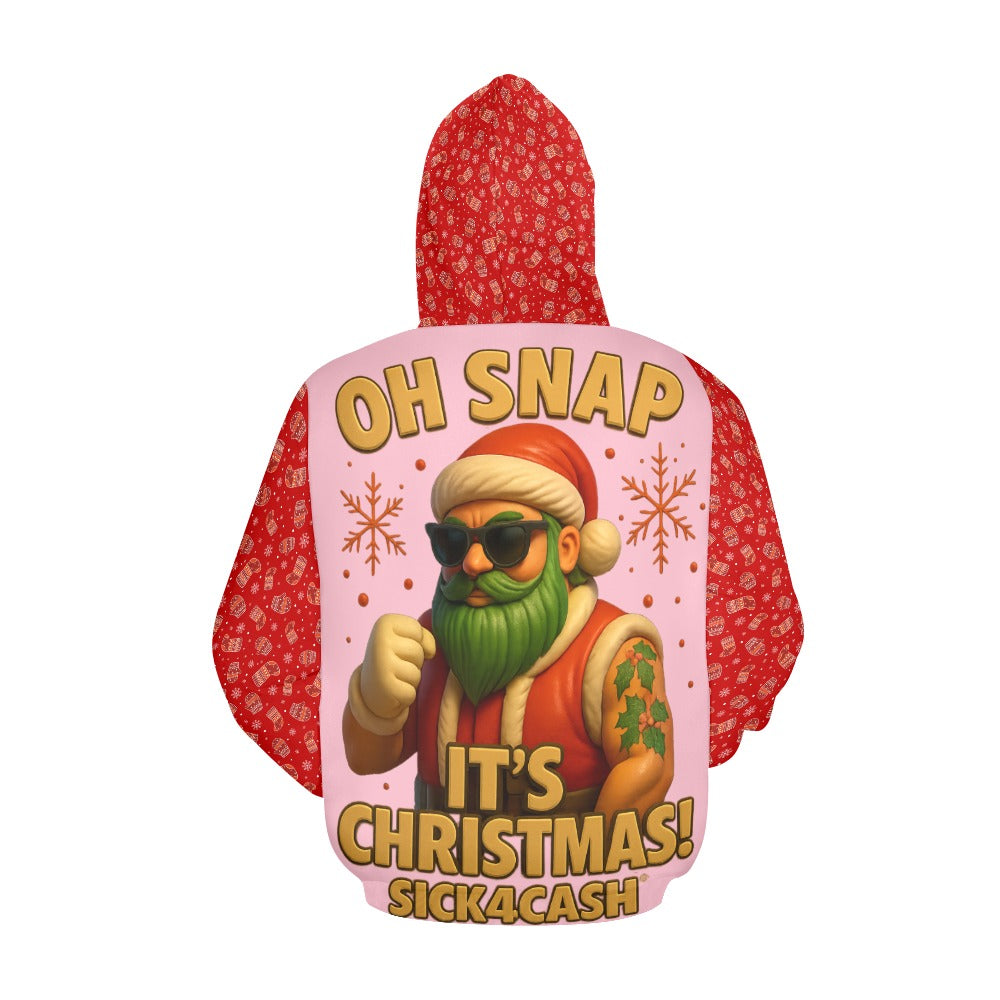 Pink hoodie  Christmas hoodie oh snap