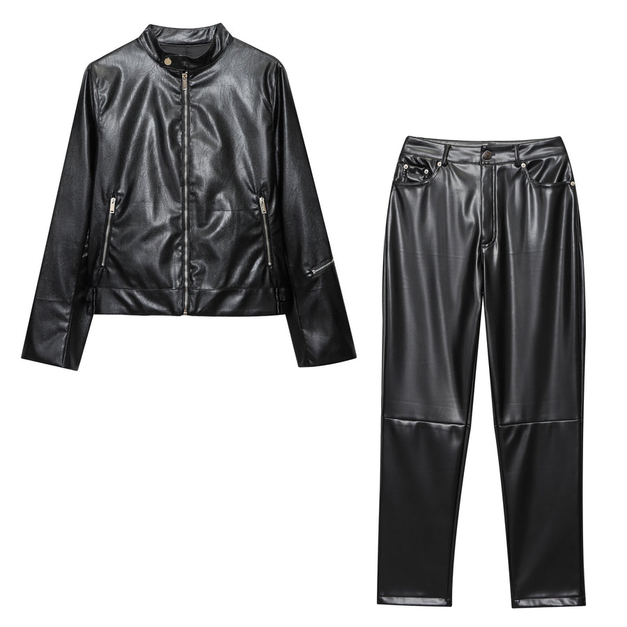 Women’s Leather Jacket + Leather Pants Set – Power, Polish, Pure Attitude