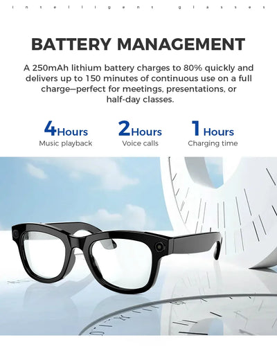 S4C  Bluetooth AI shooting glasses Bluetooth call voice assistant real-time translation 5-megapixel shooting stabilization
