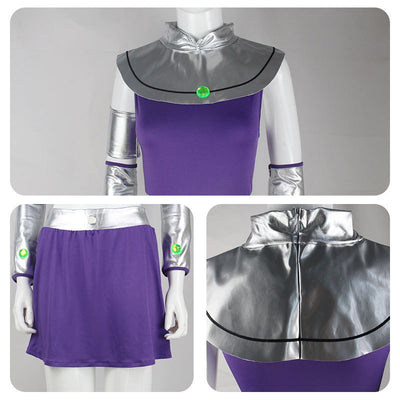 Starfire Cosplay Costume Women Disguise Dress Uniform Purple Skirts Tops Set Had Props Female Halloween Carnival Party Suit