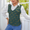 Women's Long Sleeve Button Knit Vest