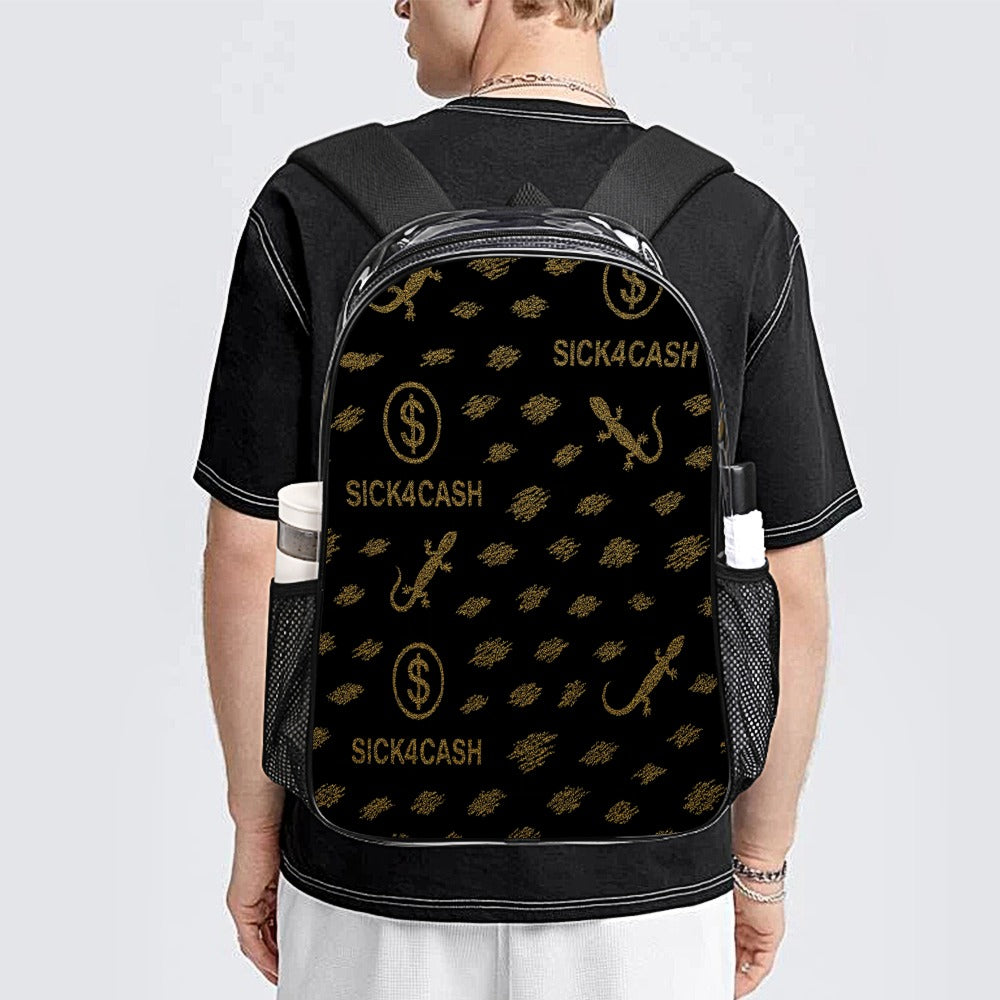 Sick 4 Cash Monogram Transparent Bag 17" — New Drop. No Secrets. All Hustle.