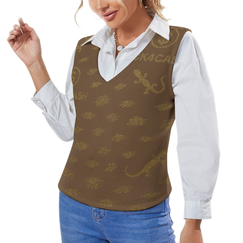 Women's Long Sleeve Button Knit Vest