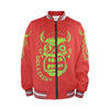 Unsex Striped Trim Bomber Jacket Halloween Collection  CASH FACE Bomber