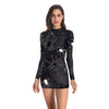 Bloody Nurse Role-play Dress for Women Halloween Scary Horror Cosplay Costumes Sexy Mini Dress Gothic Medieval Clothing
