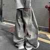 Splashing ink to wash jeans for men and women in spring