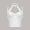 Lace hollow out spicy girl top with neck strap