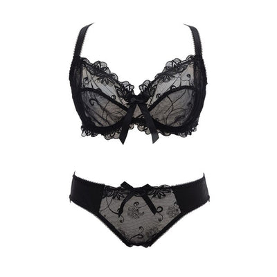 Transparent Lace Embroidery Bra & Panty Set – Ultra-Thin, Ultra-Sexy, Made to Flaunt