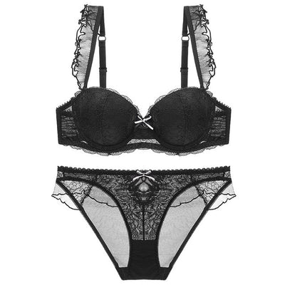 3/4 Cup Push-Up Bra & See-Through Panty Set – Summer Confidence, All-In-One