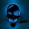 Scar One eyed Pirate Mask with Blood Terror Cold Light Halloween Mask LED Glow Mask