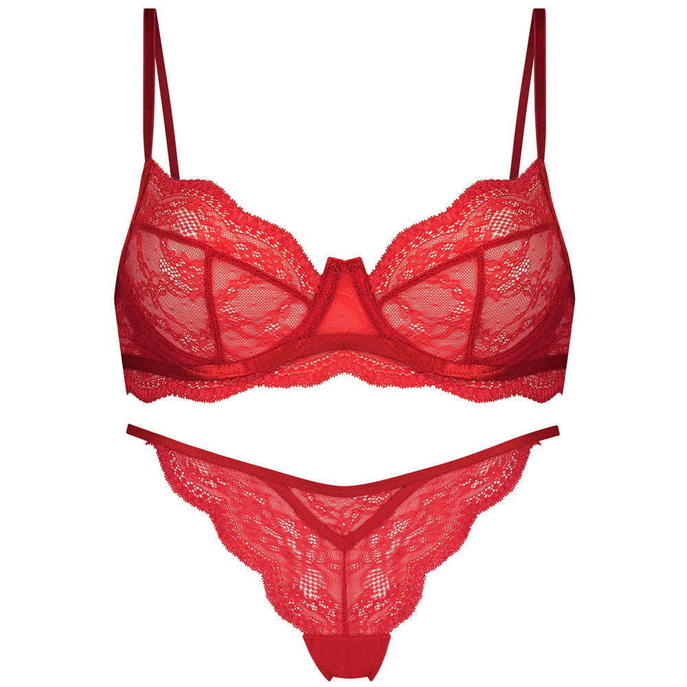 🇫🇷 French Lace Sheer Bra & Thong Set – Seduction in Every Stitch