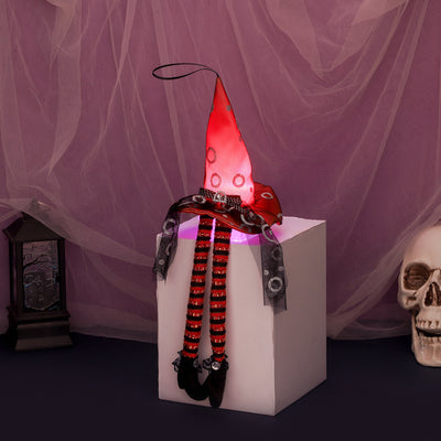 Halloween Light up Wizard Hat Long Leg Pendant Window Display Decoration Pendant Ghost Festival Party