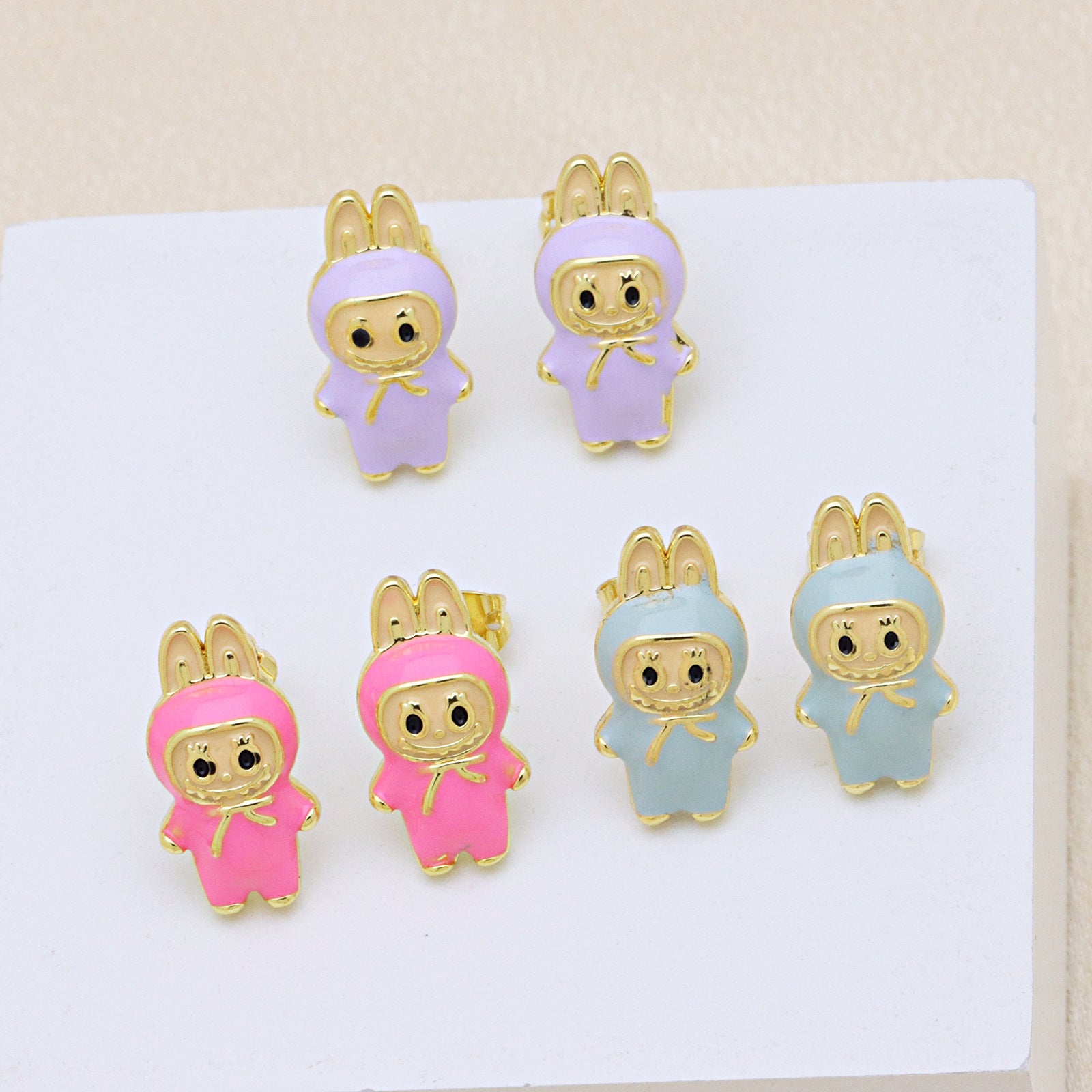 Colorful Drip Oil Cartoon Stud Earrings – Cute & Versatile Personality Jewelry for Women