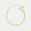 Golden Flower Blue Drip Oil Bracelet