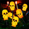 Halloween Floor Insertion Lamp Skeleton Head White Bone Garden Shape Lamp String Colorful Lamp Terror Lamp Strip