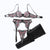 Color blocked floral embroidery pure desire perspective shaping sexy lingerie split set