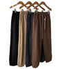 Velvet Casual Trousers for Women High Waist Drawstring Cuffed Harem Long Pants
