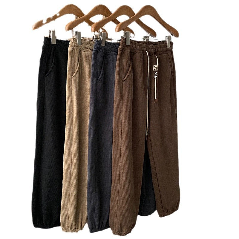 Velvet High-Waist Harem Pants