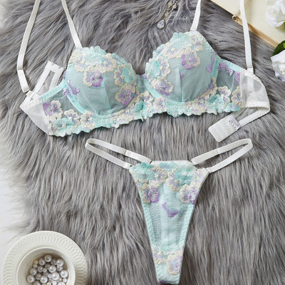 Embroidered Bra &amp; Panty Set – Light, Laced, and Made to Sizzle