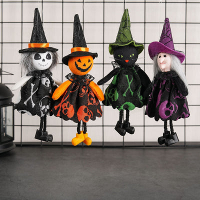 Halloween Decoration Supplies Ghost Festival Creative Cartoon Pumpkin Witch Pendant Children's Party Props Supplies