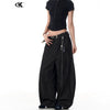 Black Tapered Jeans for Men and Women Casual Wide-Leg Long Pants