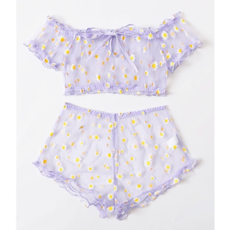 Floral Off Shoulder 2Pcs Sets