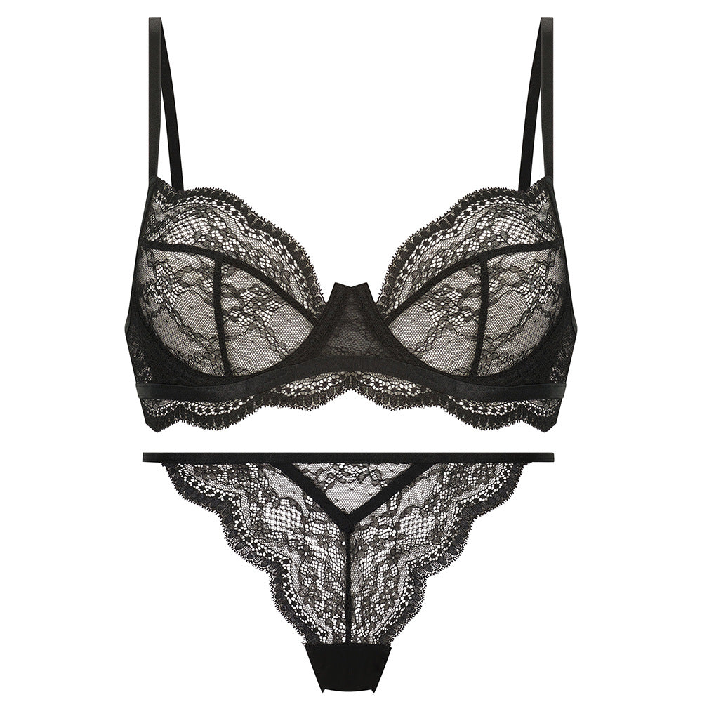 🇫🇷 French Lace Sheer Bra & Thong Set – Seduction in Every Stitch