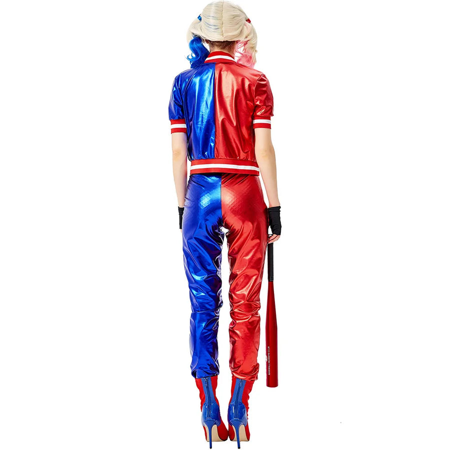 Girls Suicide Harley Cosplay Costumes Joker Squad Quinn Clown Jacket Pants Sets Christmas Halloween Party Fancy Dress  for Women