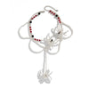 Dark style crystal woven spider necklace Halloween tassel large round bead collarbone chain