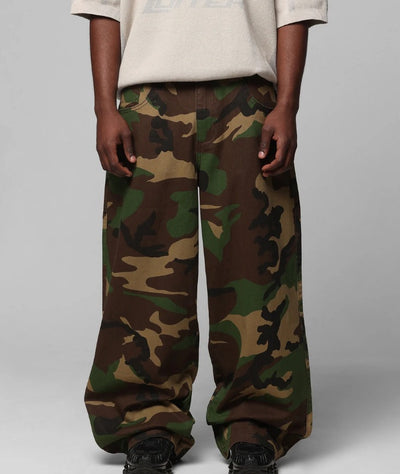 S4C Pocket Multi-Pocket Decorative Camouflage Cool Street Loose Denim Trousers Women's Work Pants