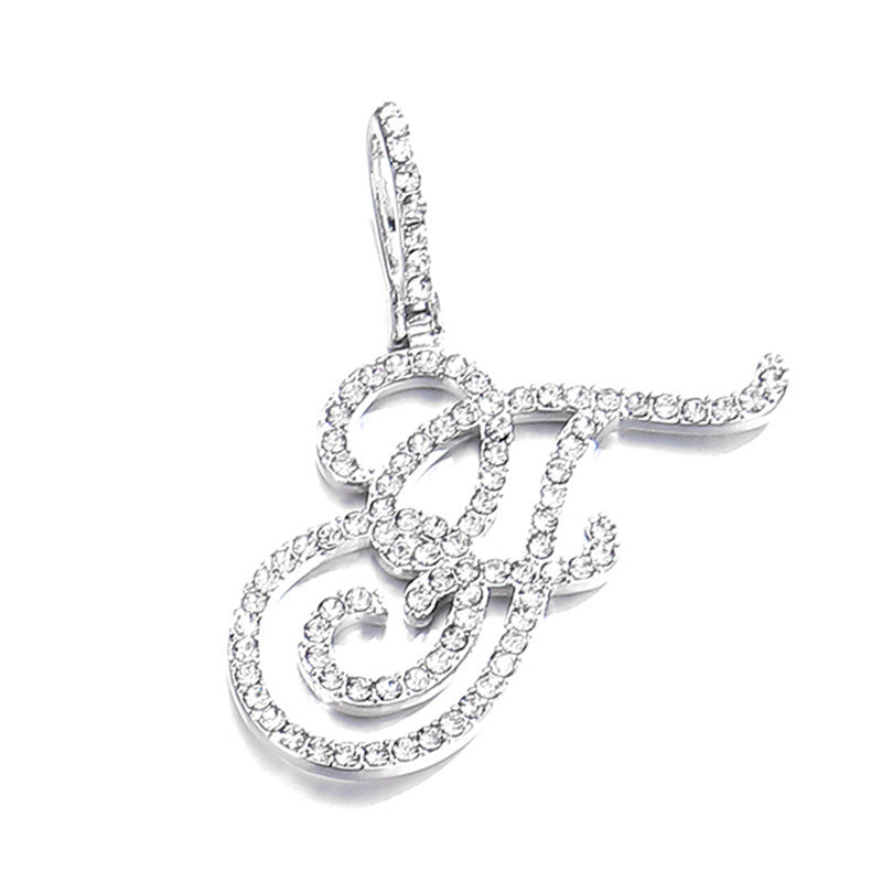 Hip Hop Grass Letter Pendant – Melon Seed Buckle Cuban Chain Accessory