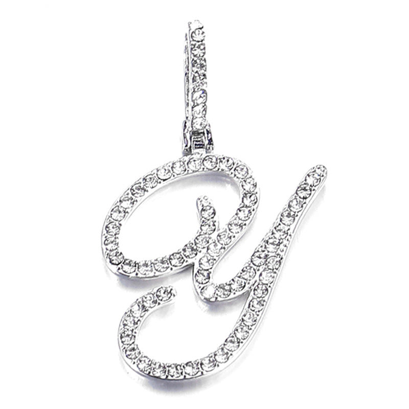 Hip Hop Grass Letter Pendant – Melon Seed Buckle Cuban Chain Accessory