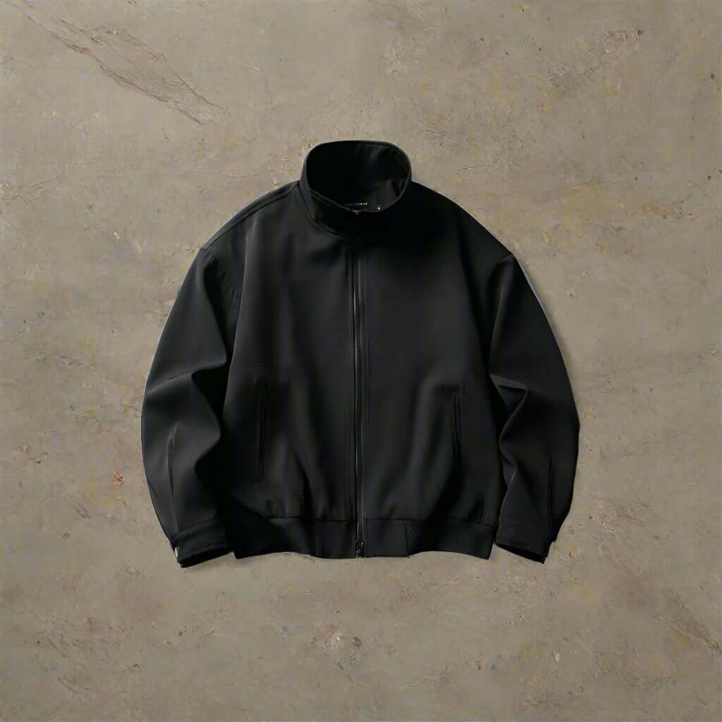 S4C Men’s Loose Fit Zipper Jacket – Stand Collar Streetwear Layer